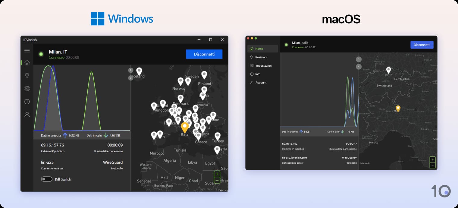 App IPVanish per Windows e macOS