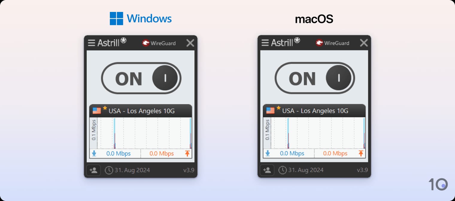 Applications Windows et Mac d'Astrill VPN