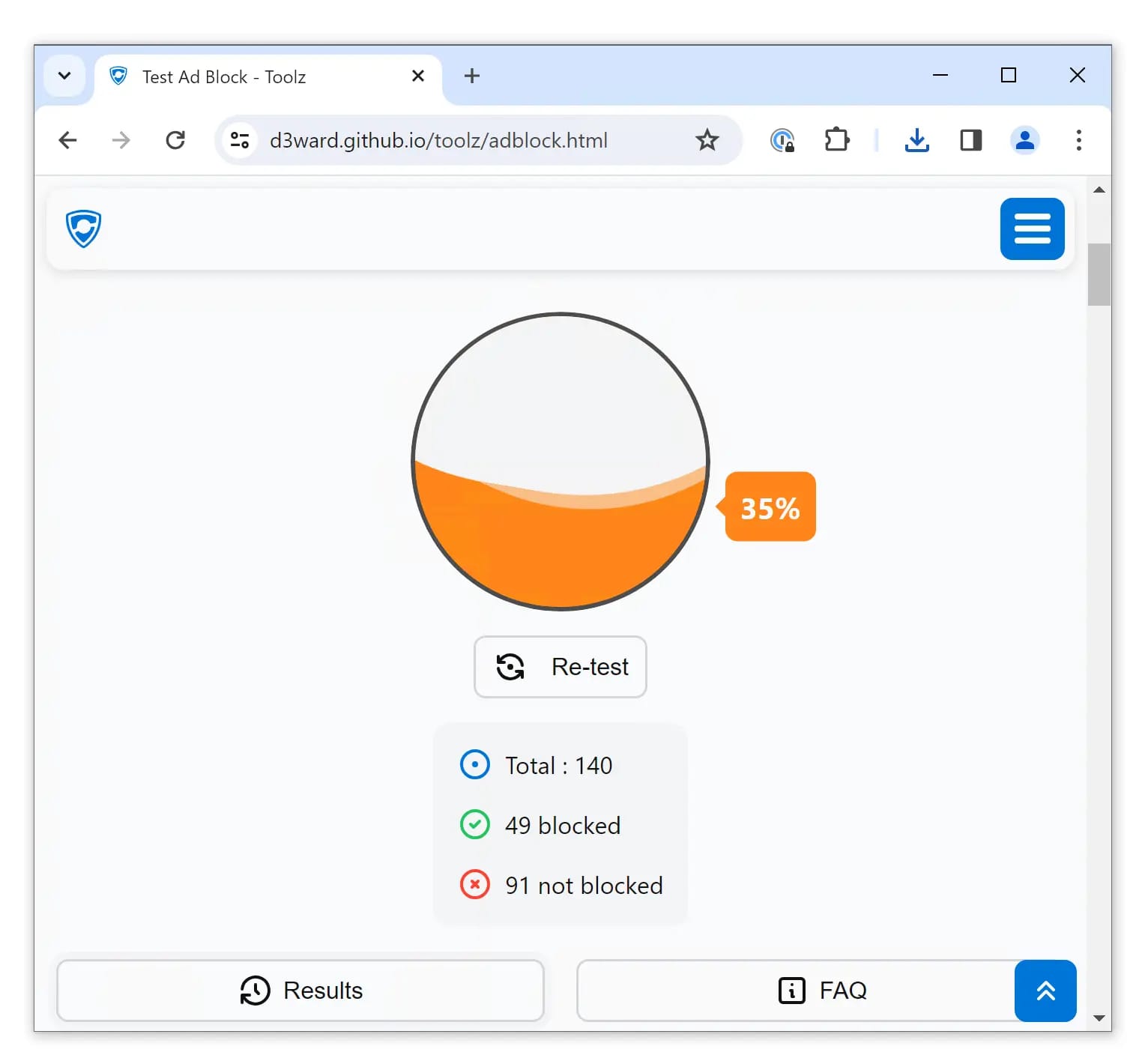 Risultati dell'Ad Blocker Threat Protection di IPVanish