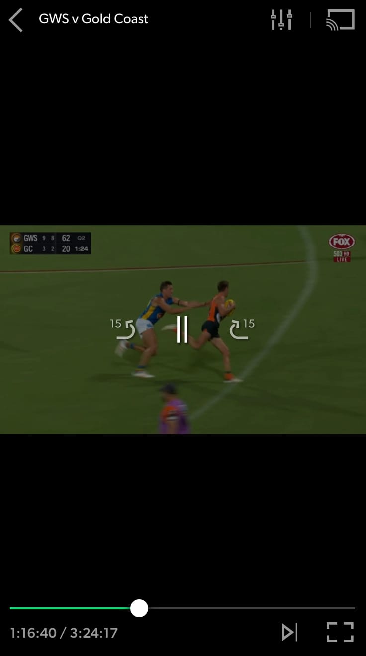 Streaming AFL on Kayo Sports via Safari on iOS