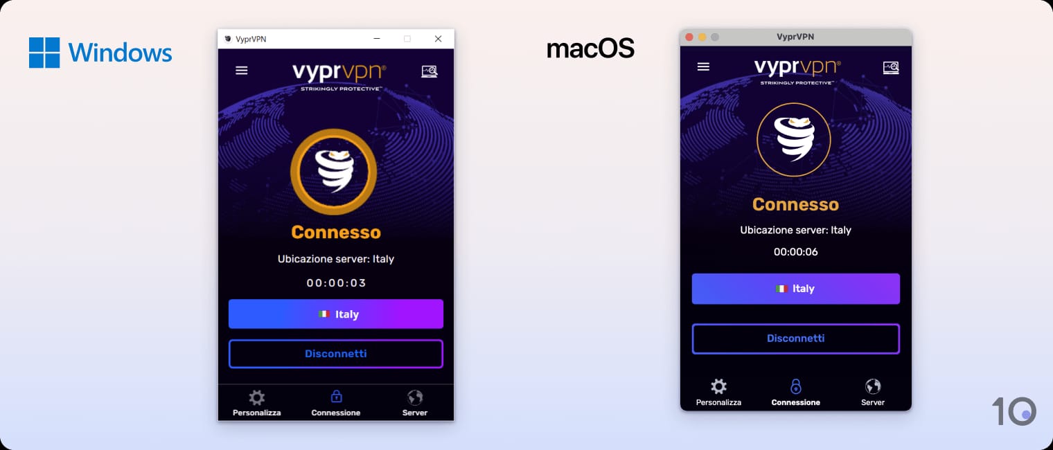 App di VyprVPN per Windows e per macOS