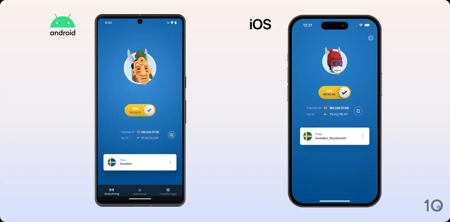 Jämförelse av HMA VPN iOS- och Android-appar