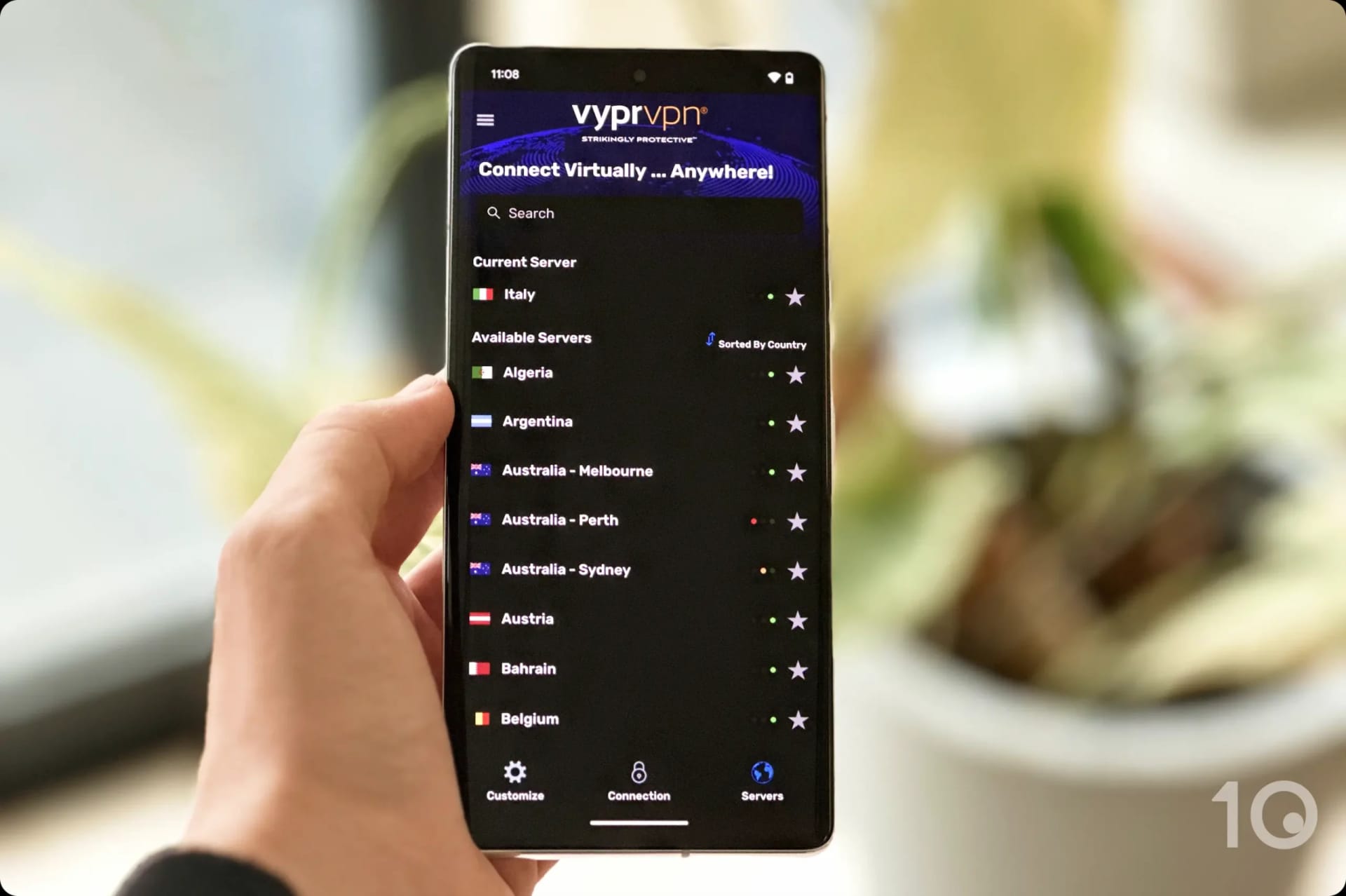 Rete di server VyprVPN su Android