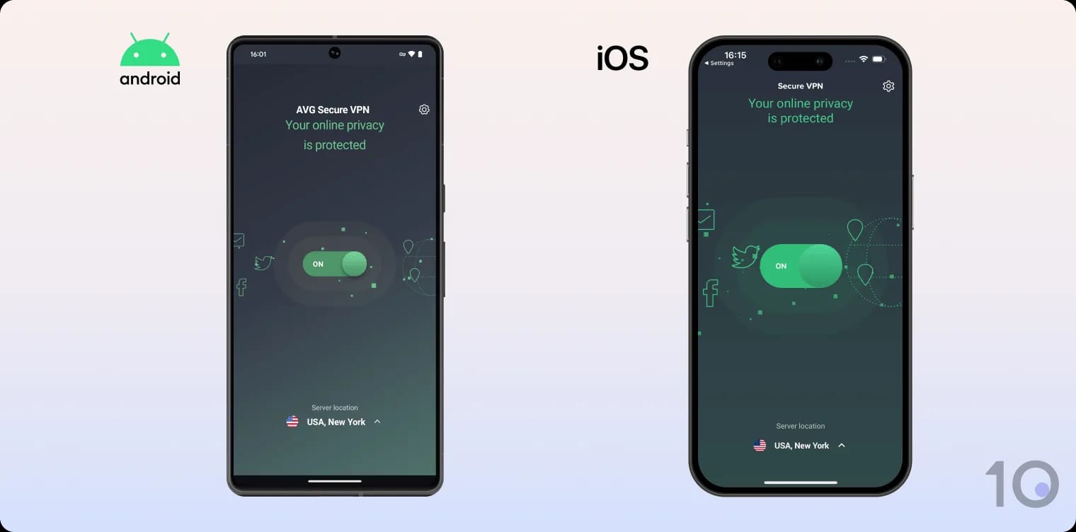 The AVG Secure VPN apps for Android and iOS