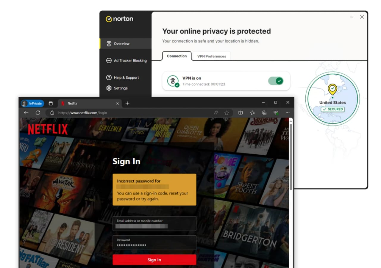 Norton VPN werkt niet met Netflix