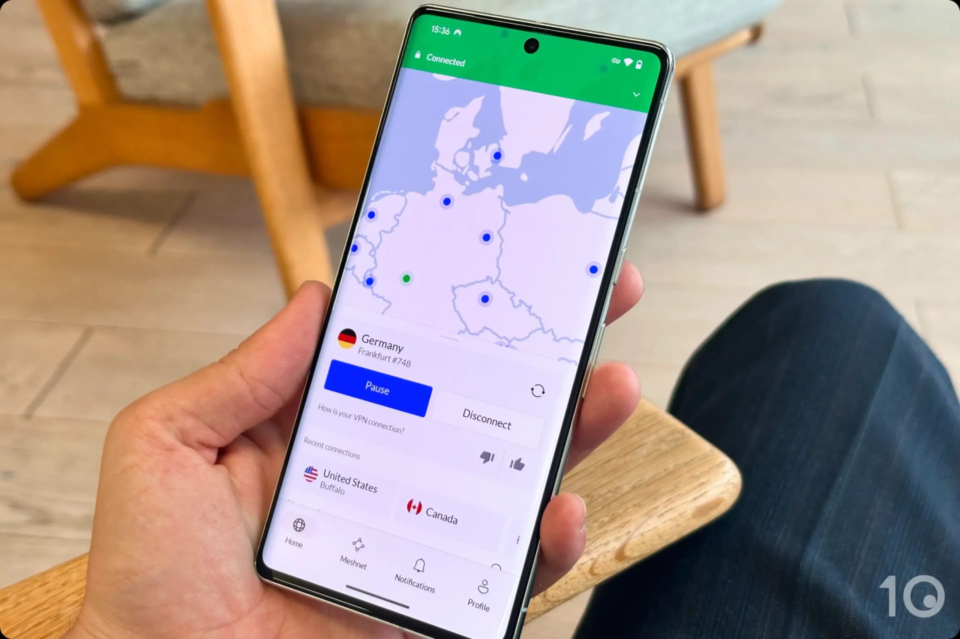 NordVPN Germany Servers on Android