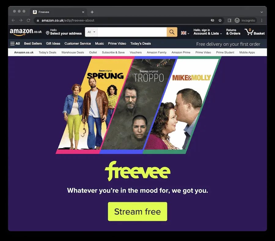 Freevee es parte de Amazon Prime Video y solo está disponible en Estados Unidos, Reino Unido y Alemania.