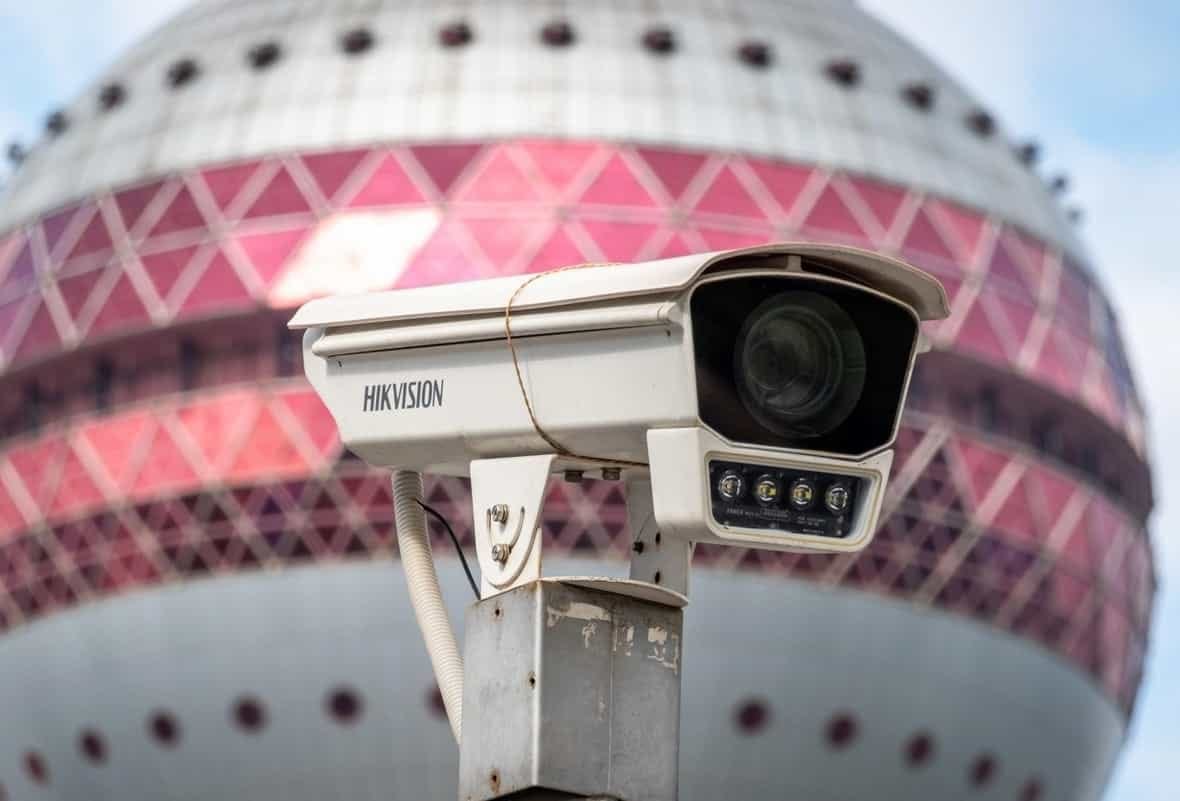 Photo of Hikvision IP camera in China.