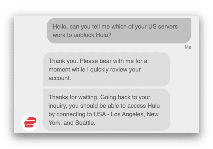 Chat di assistenza live di ExpressVPN