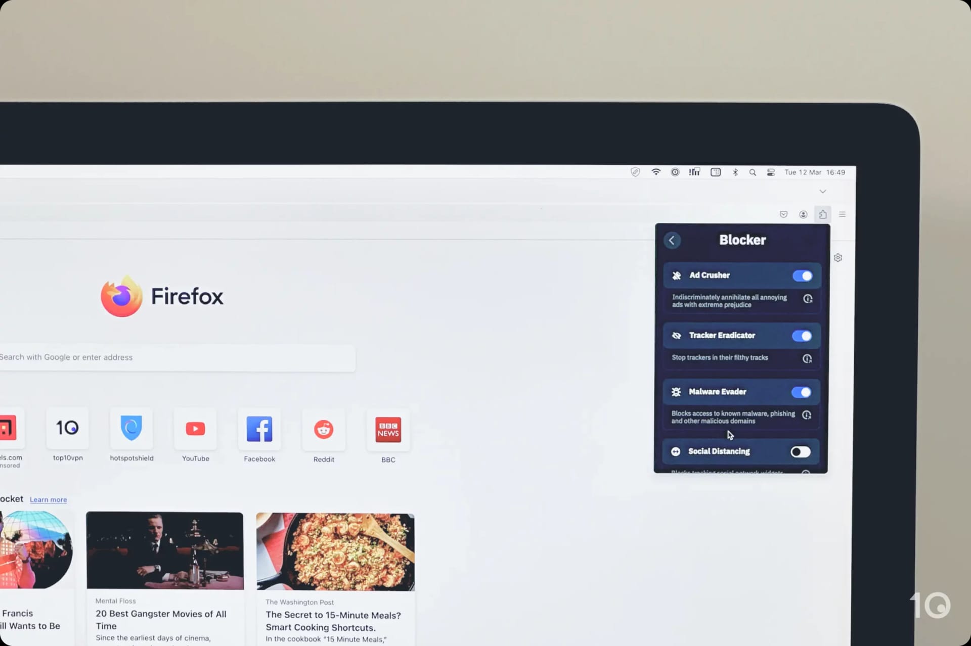 La extensión de Windscribe para el navegador Firefox