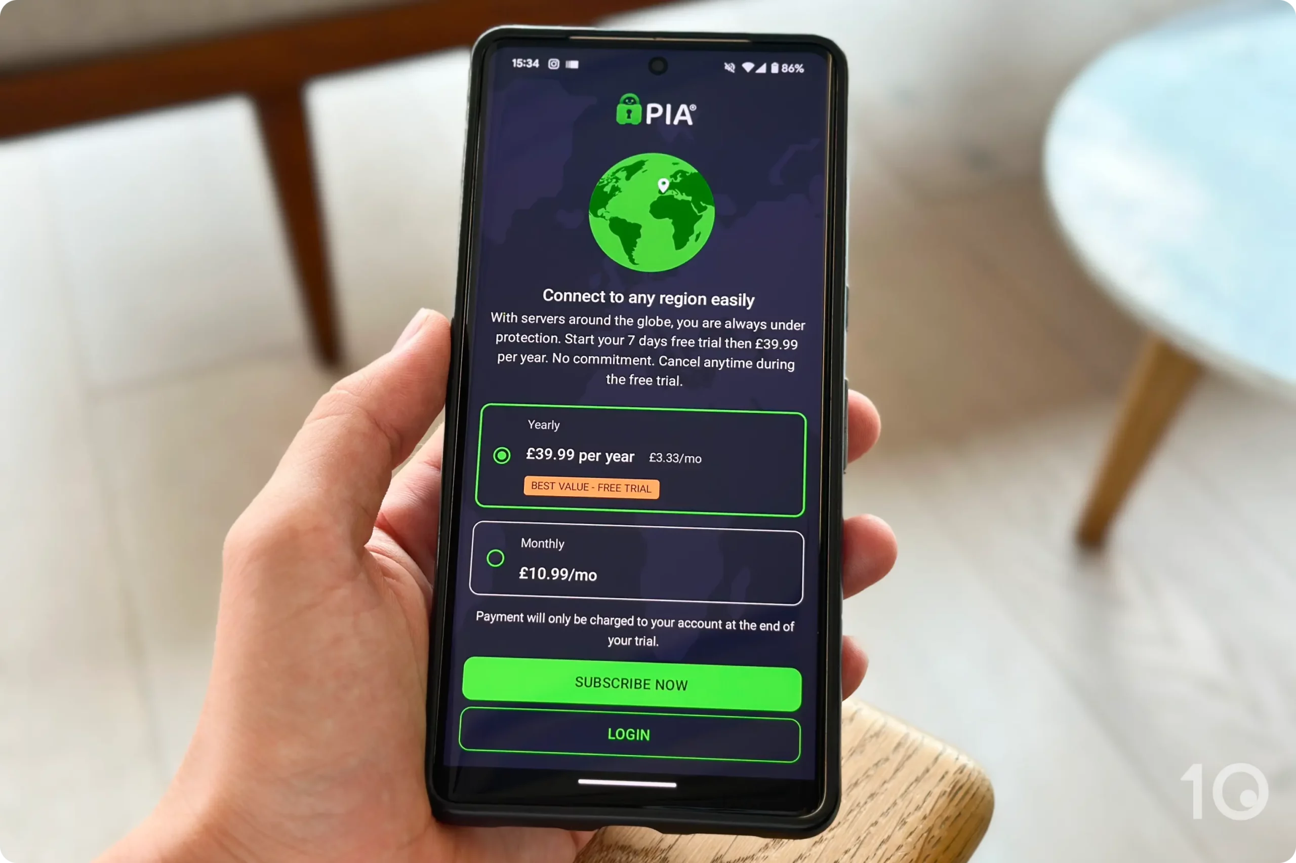 PIA Kostenlose Testversion auf Android anmelden