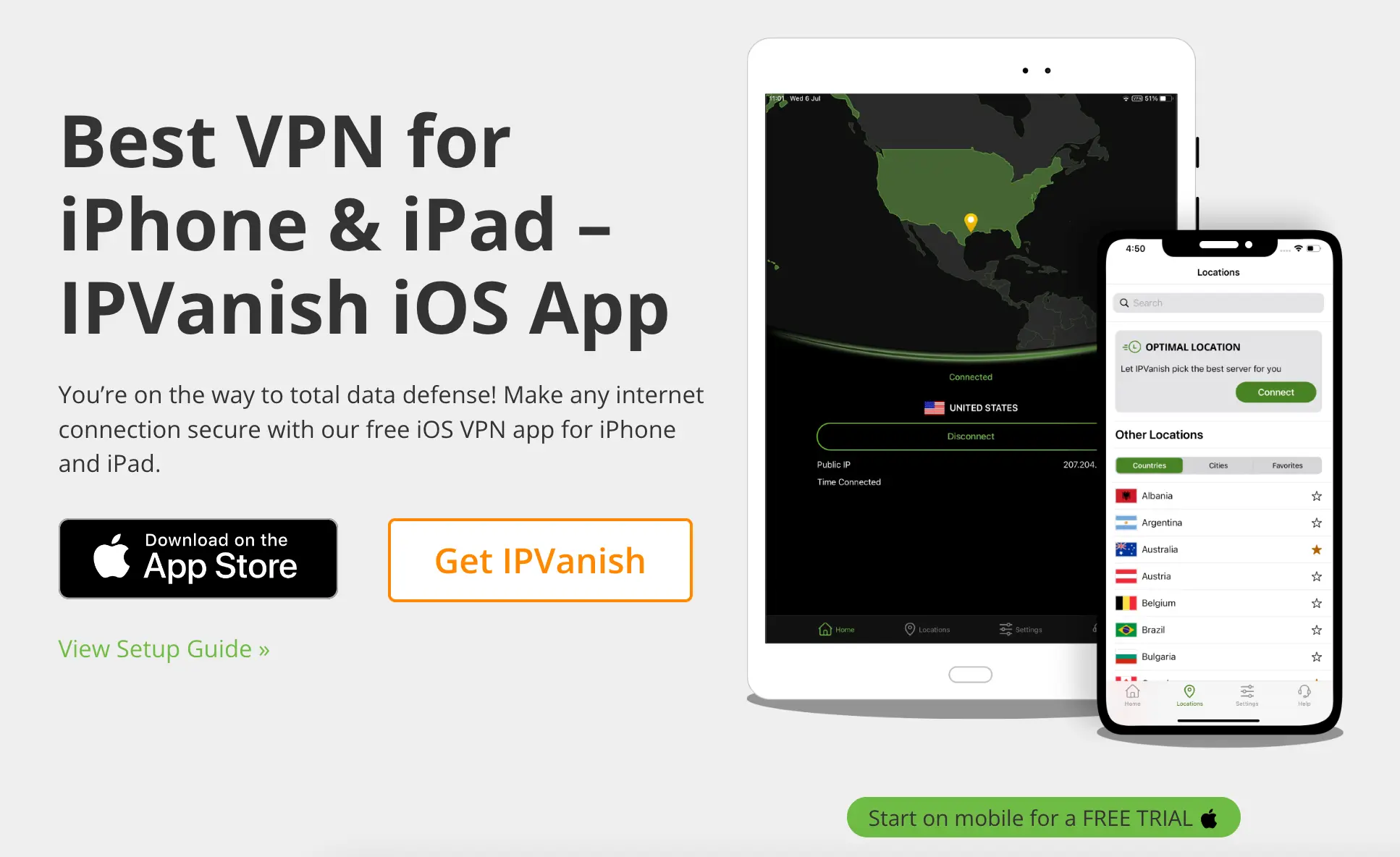 IPVanish iOS Download Page