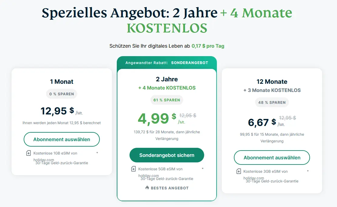 ExpressVPNs Preispläne für 2025