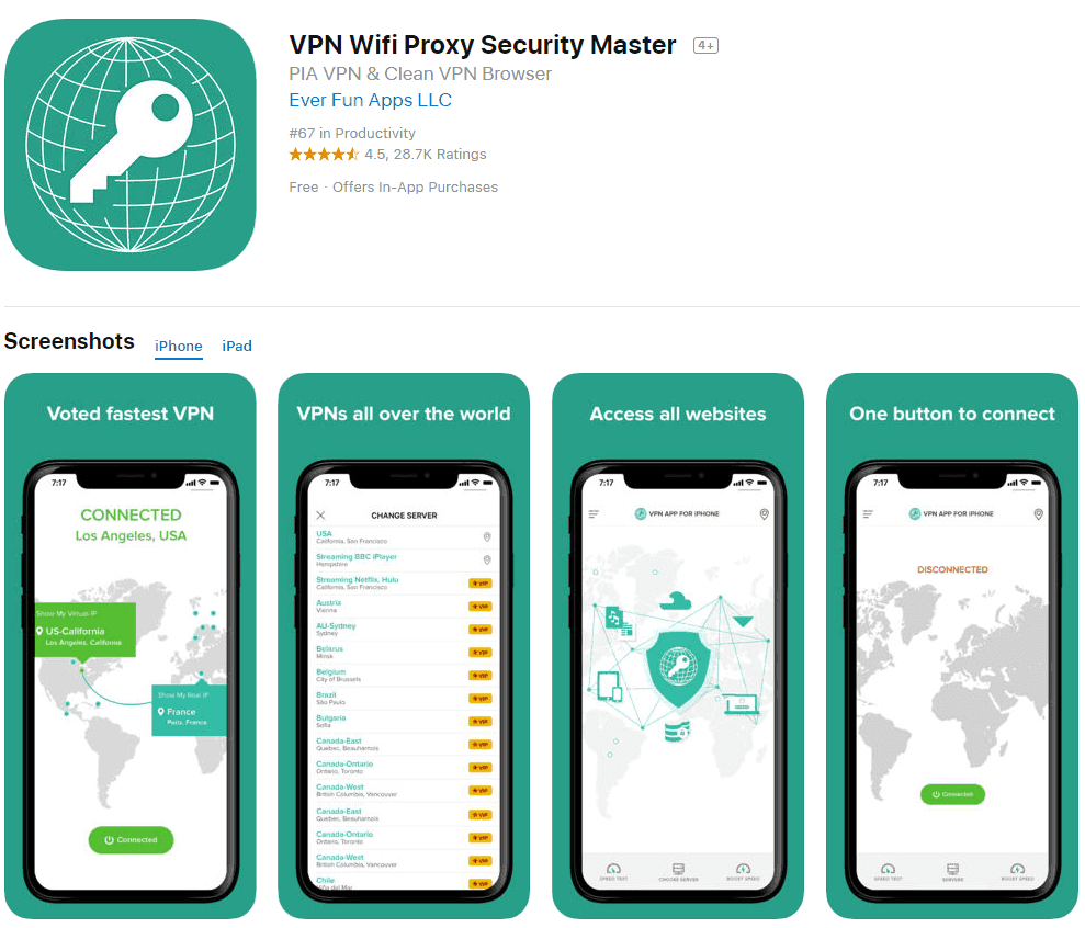 vpn wifi proxy security master by ever fun apps llc