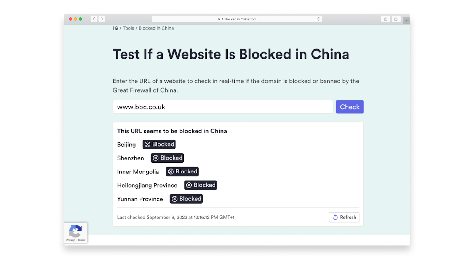 check if ip is blocked in china