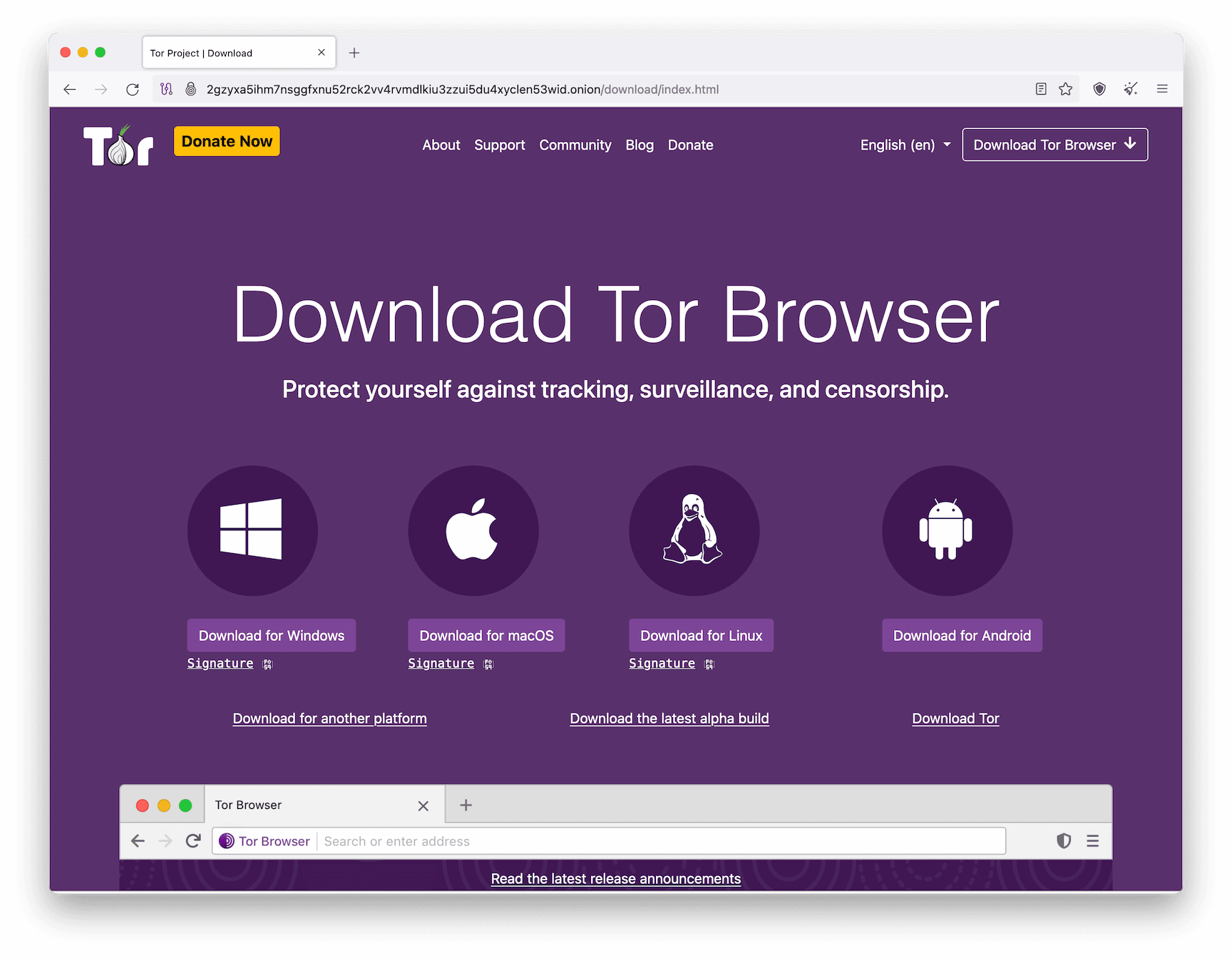 Les différents appareils sur lesquels le navigateur Tor est disponible.