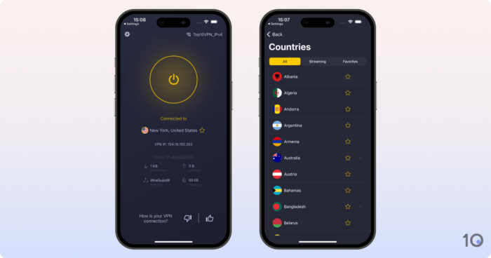 Cyberghosts VPN-App für iOS