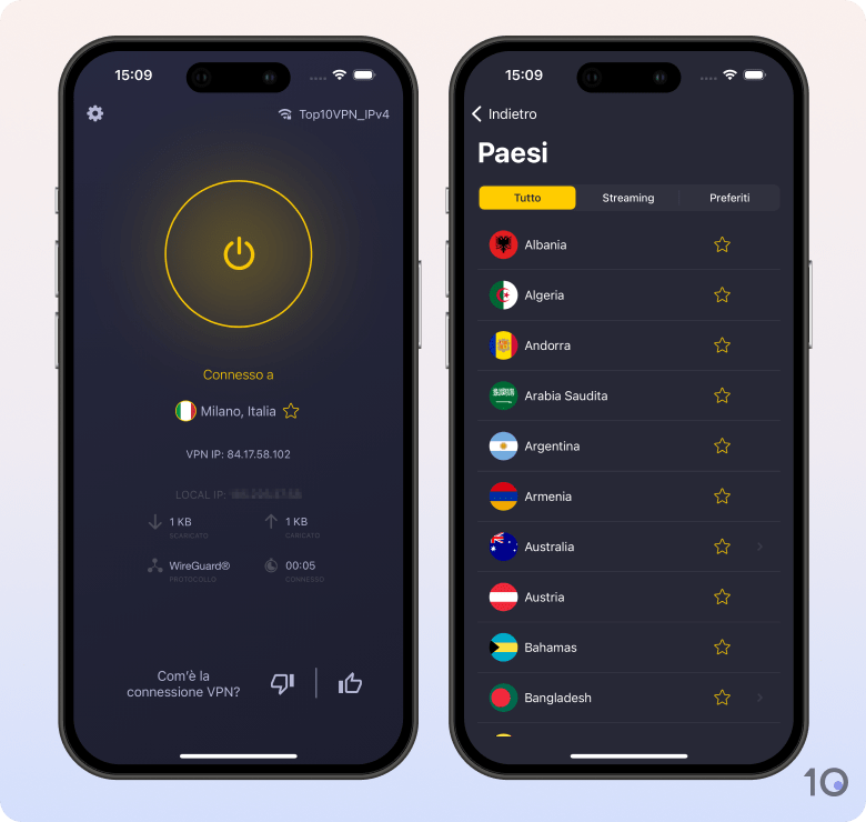L’app di CyberGhost VPN per iOS
