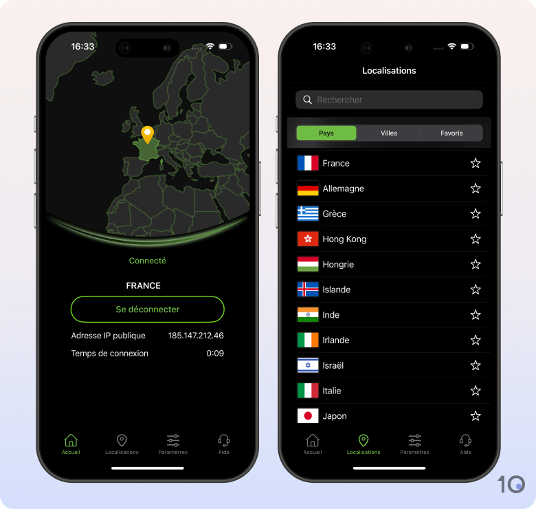 L'application IPVanish pour iOS
