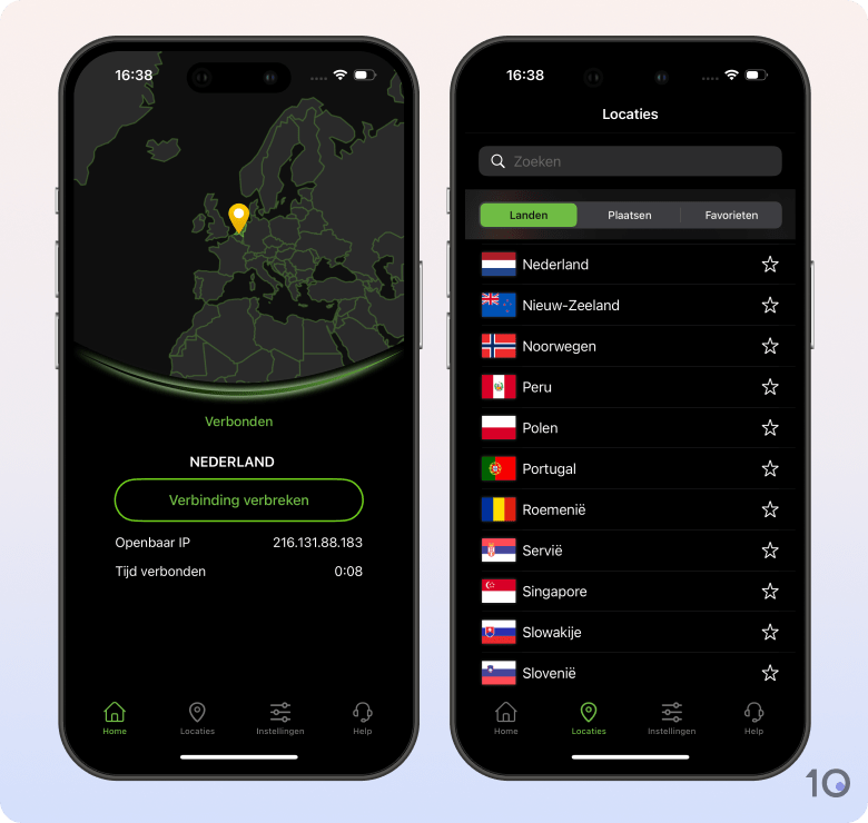 IPVanish's app voor iOS