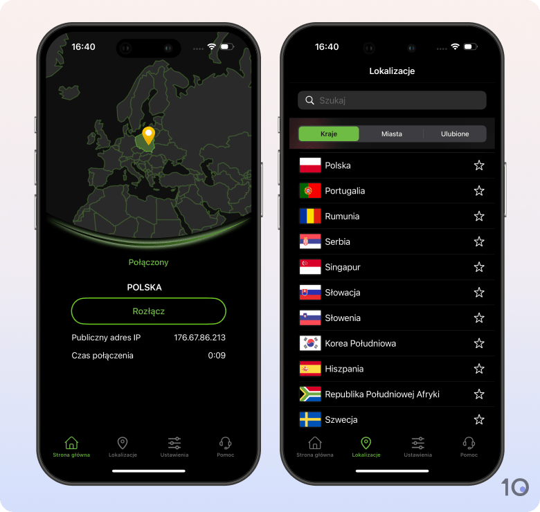 Aplikacja IPVanish na iOS