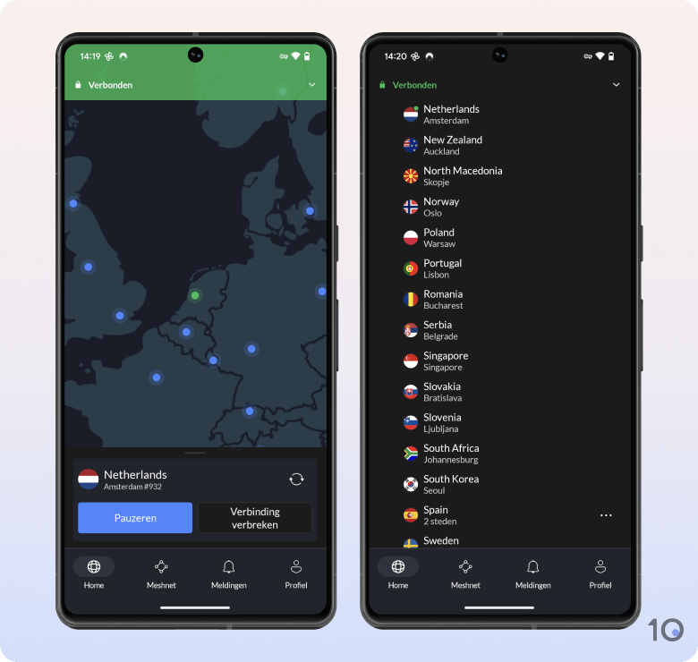 NordVPN's app voor Android