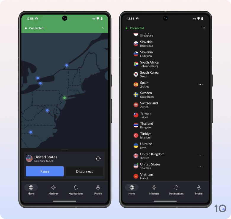 NordVPN's app for Android