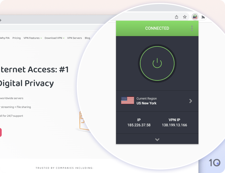 PIA's VPN extension for Chrome