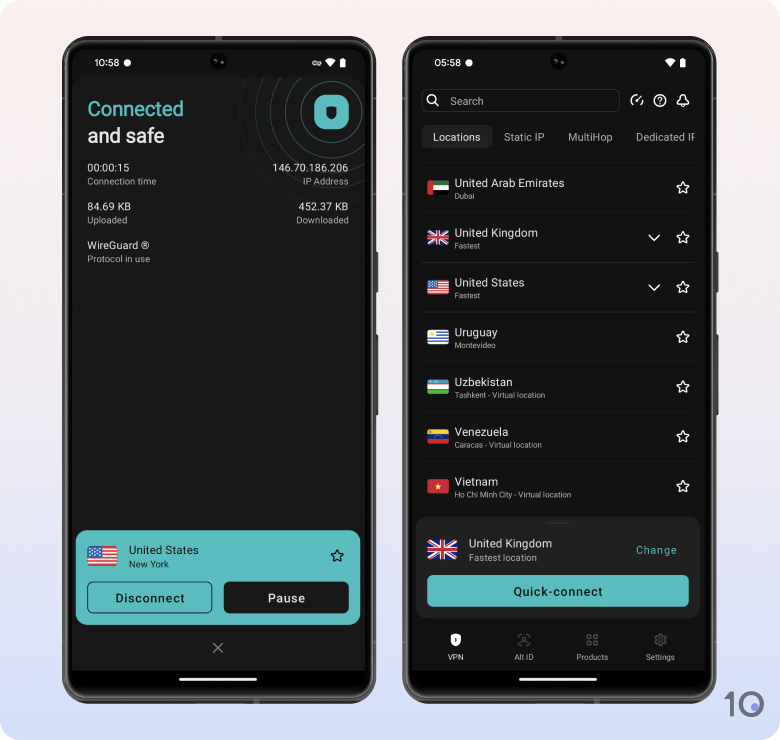 Surfshark's VPN app for Android