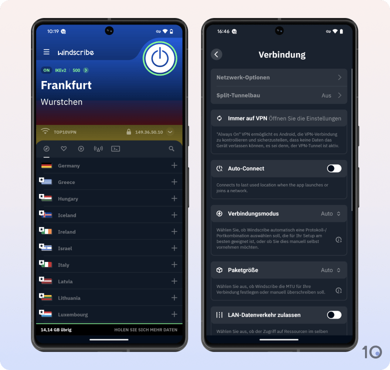 Proton VPNs App für Android