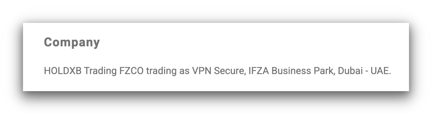 VPNSecure terms of service