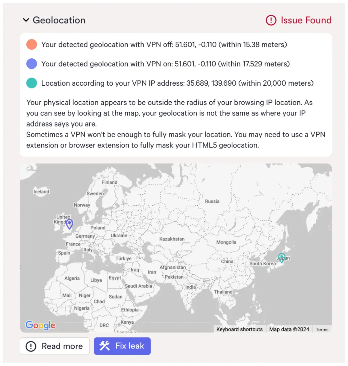 Kaspersky VPN leaking geolocation data