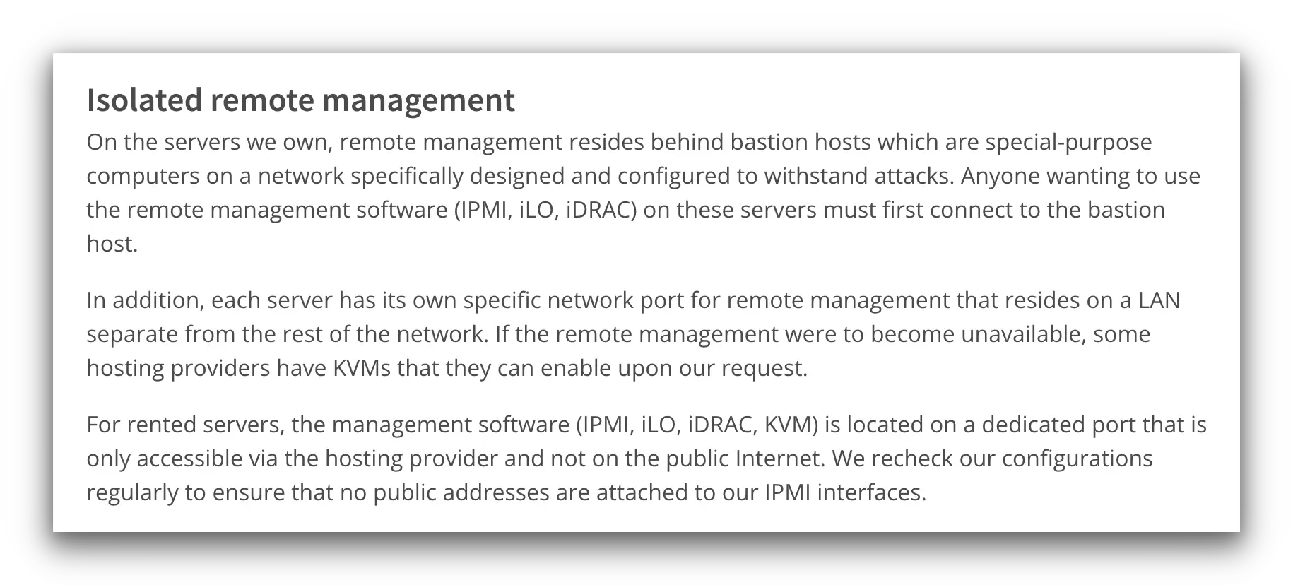 Mullvad's server remote management policy