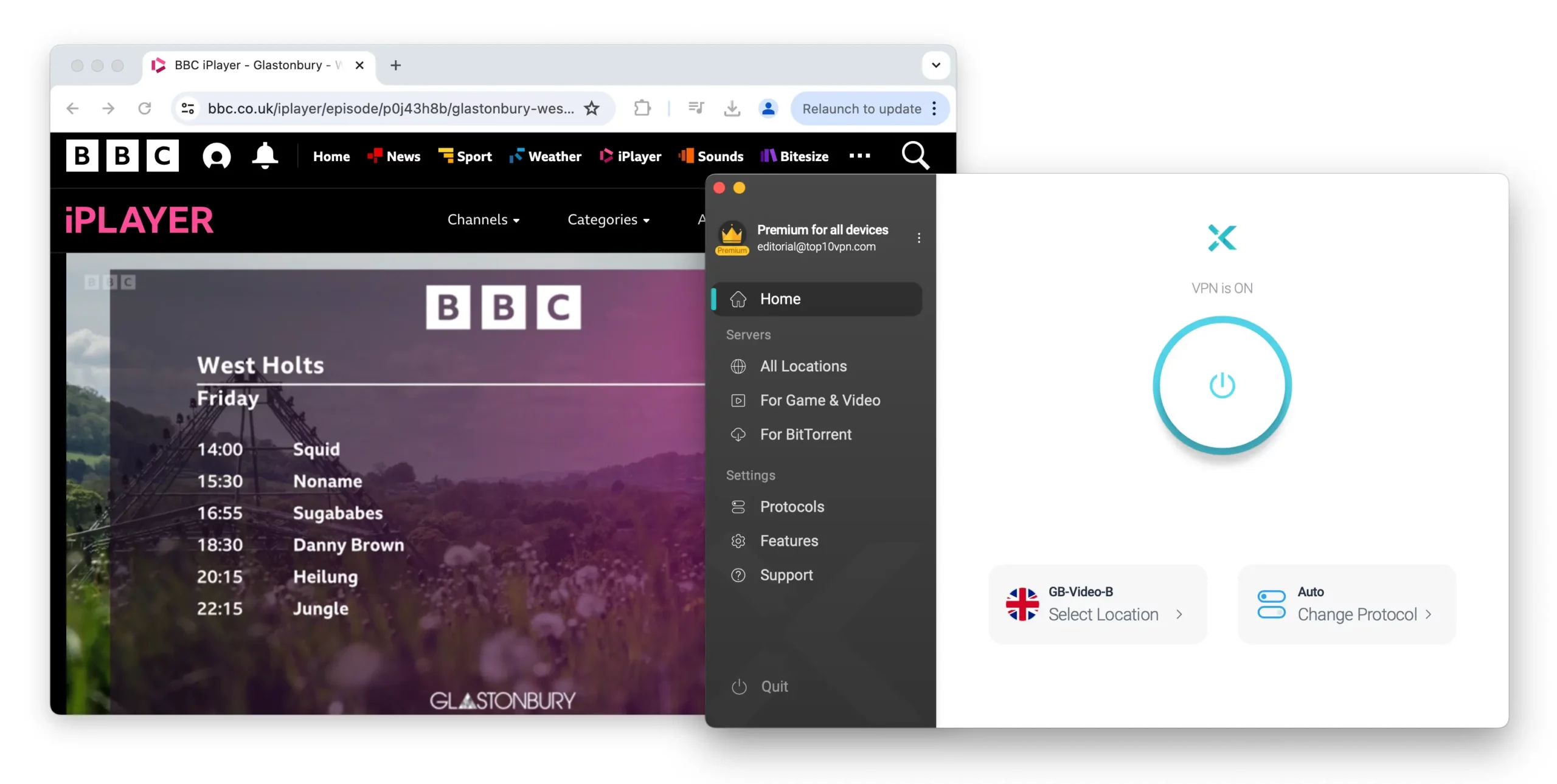 Streaming BBC iPlayer's live coverage of Glastonbury with X-VPN