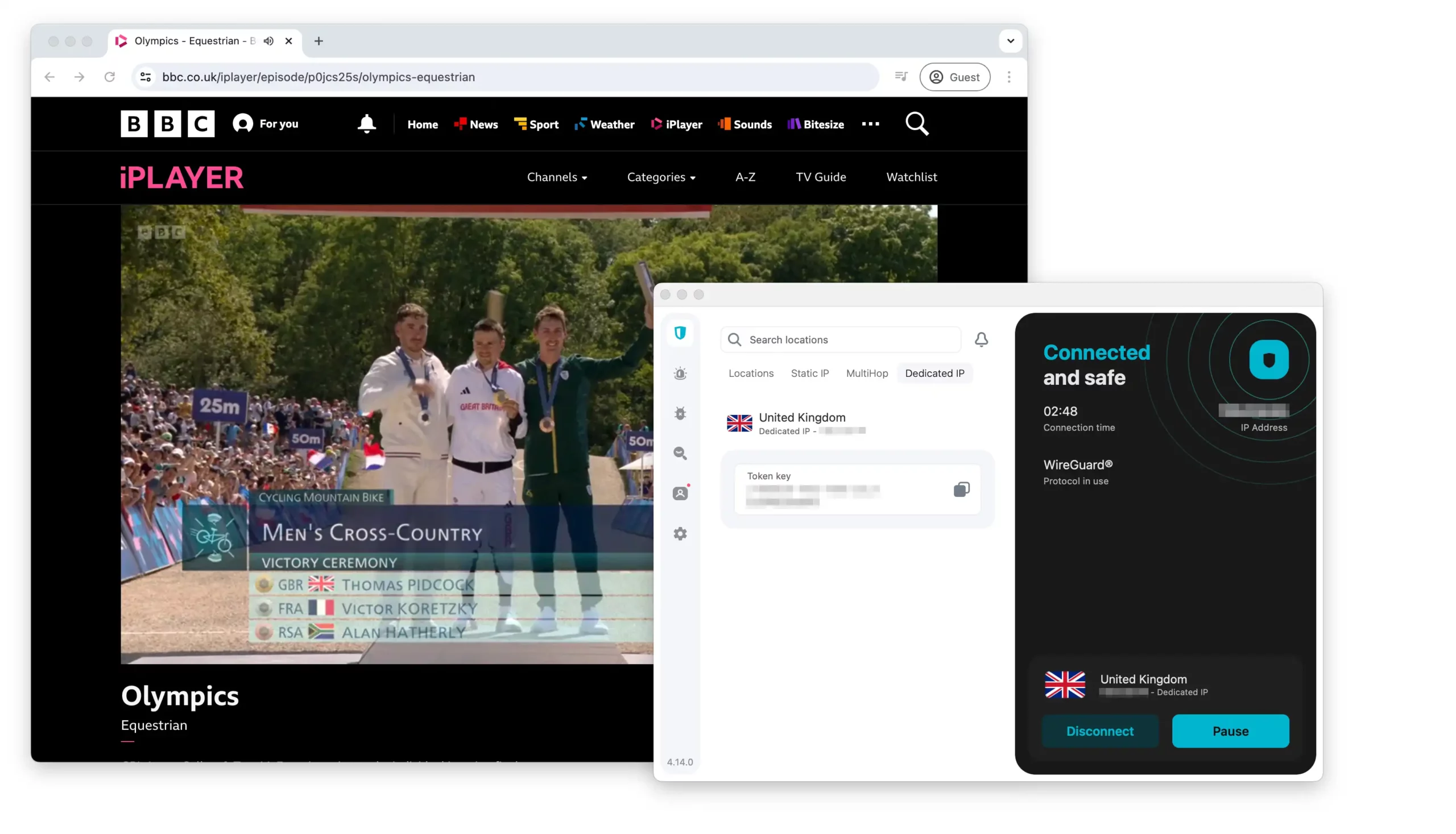 Unblocking BBC iPlayer with Surfshark's UK dedicated IP