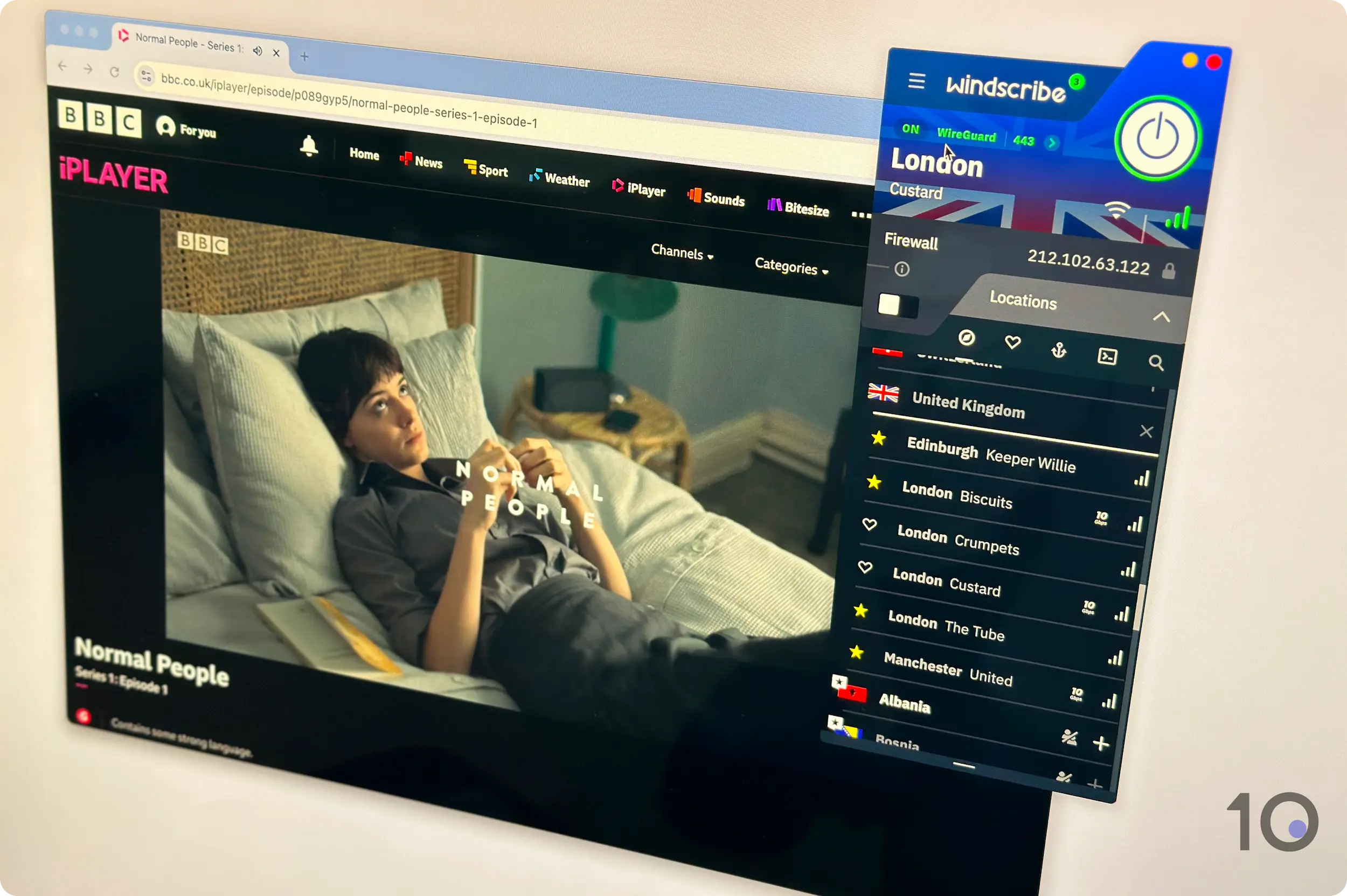 Windscribe Free Unblocking BBC iPlayer