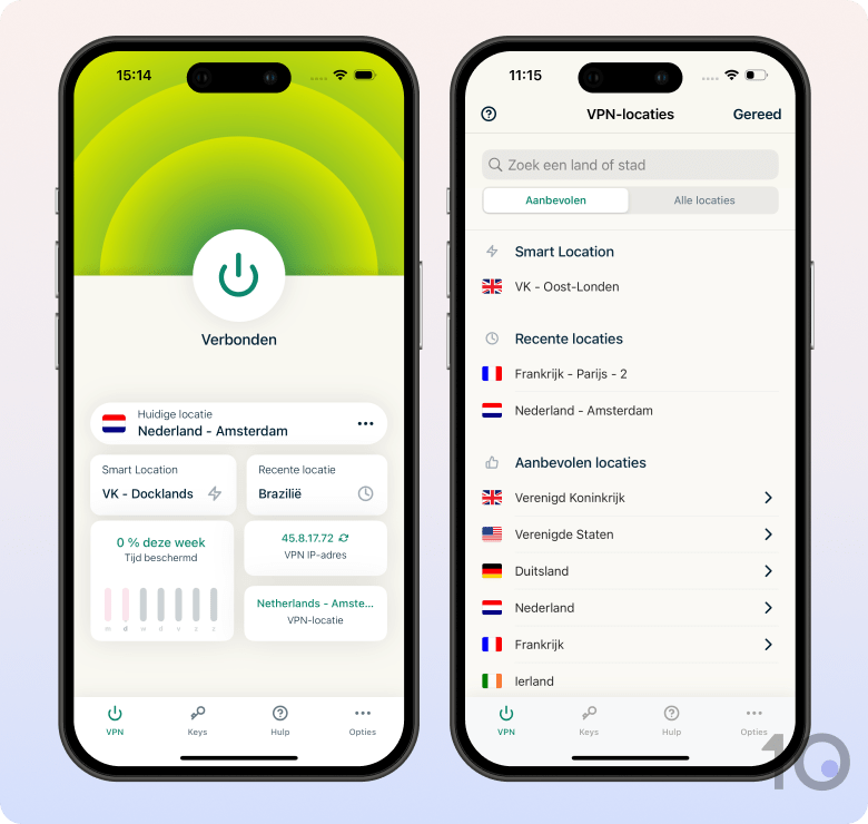 ExpressVPN's VPN-app voor iOS