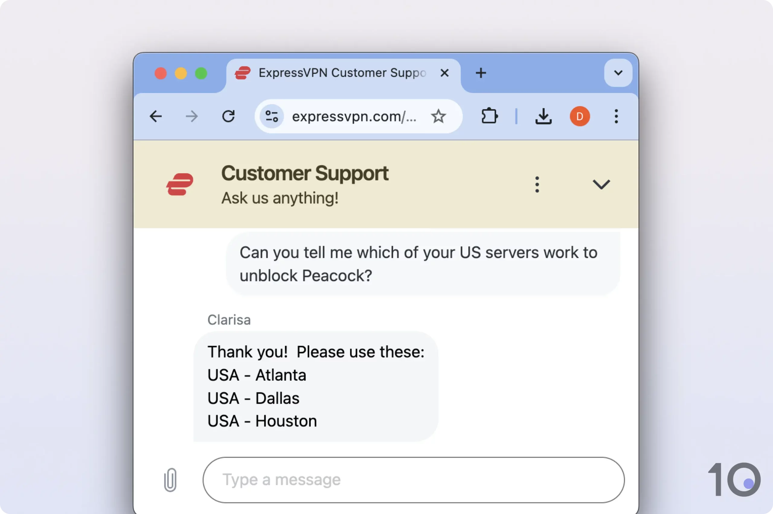 ExpressVPN Peacock Customer Support